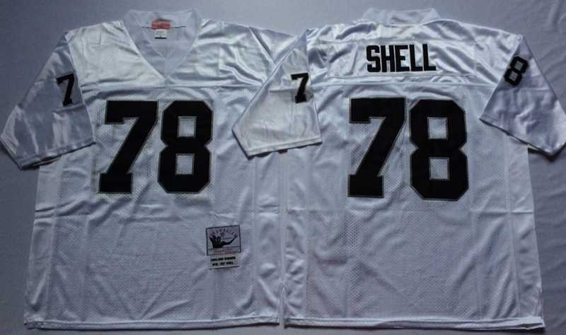 Raiders 78 Art Shell White M&N Throwback Jersey->nfl m&n throwback->NFL Jersey
